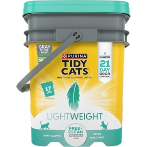 image:imagePurina Tidy Cats Low Dust Clumping Cat Litter Odor Control LightWeight Free and Clean Unscented Multi Cat Litter  17 Pound Pack of 185 Pound Pack of 2